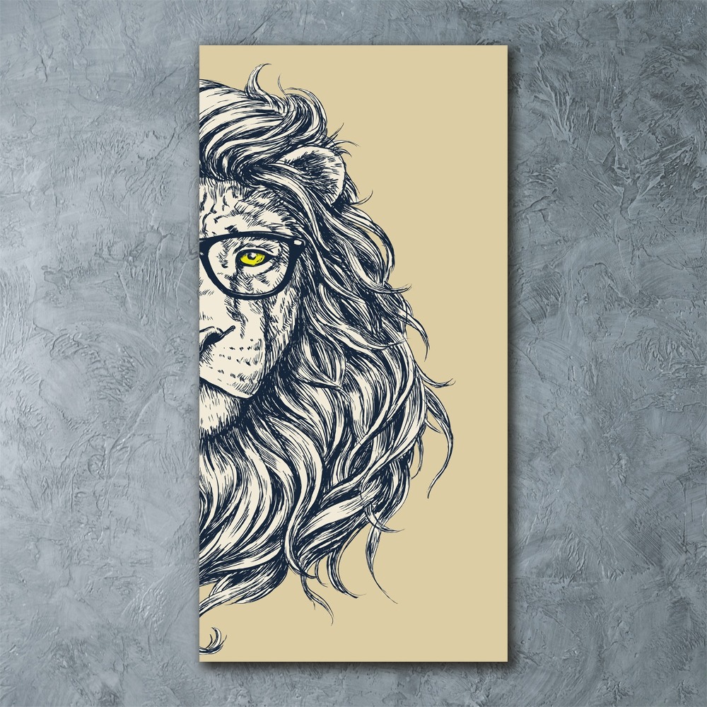 Acrylique tableau Lion hippie