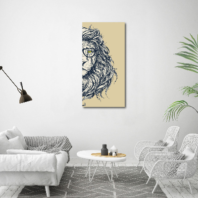 Acrylique tableau Lion hippie