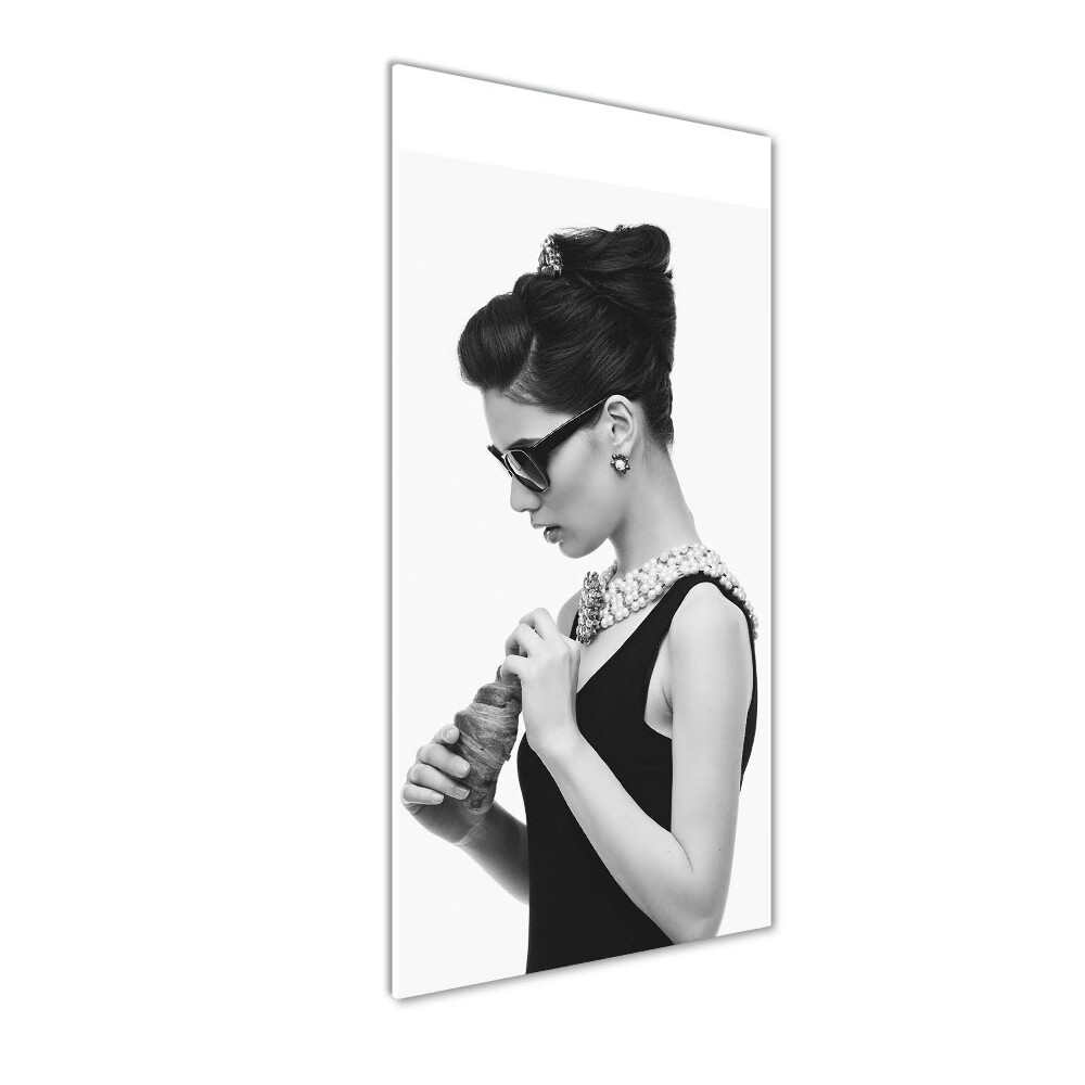 Tableau verre acrylique Femme en lunettes