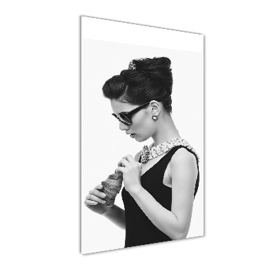 Tableau verre acrylique Femme en lunettes