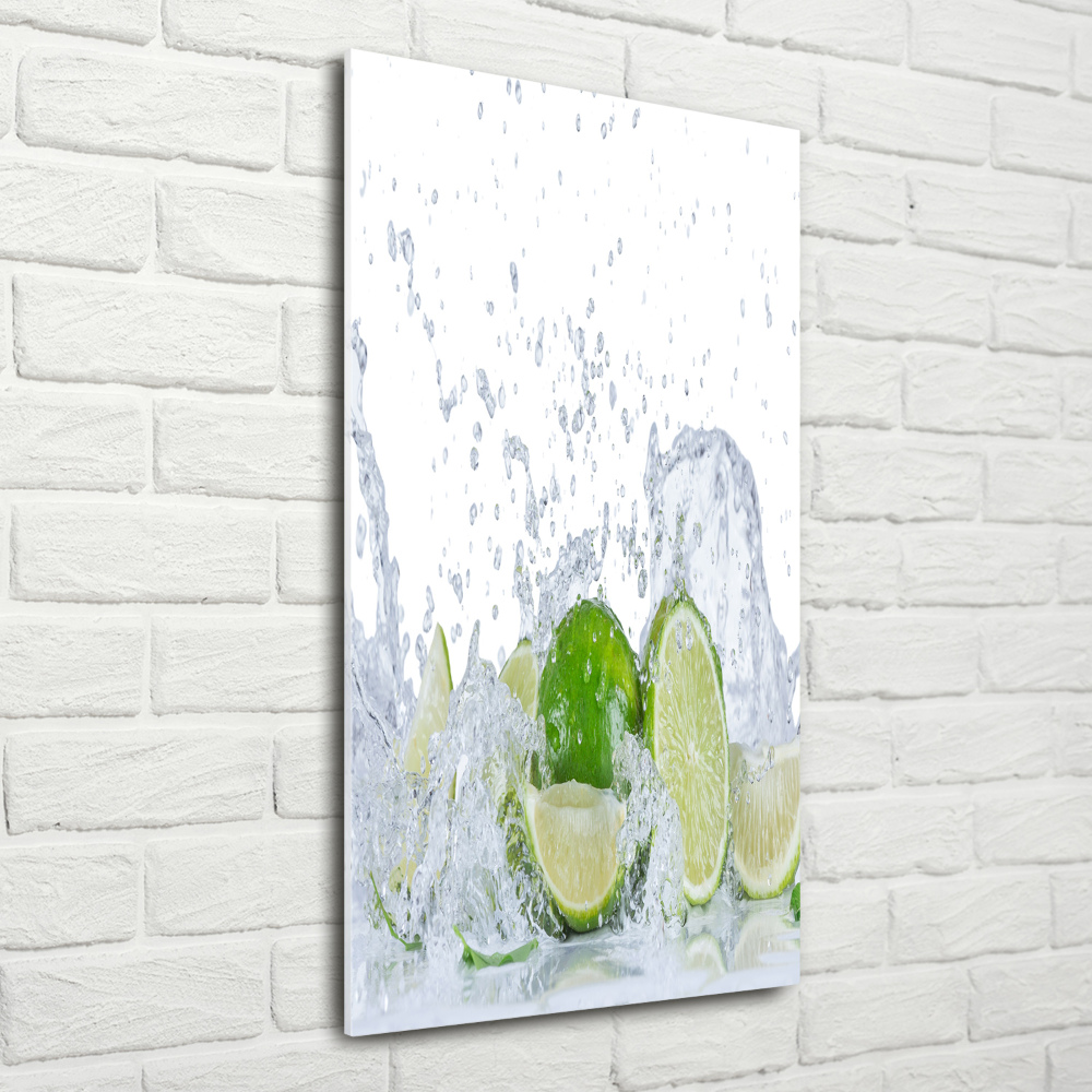 Tableau en acrylique Citrons verts eau