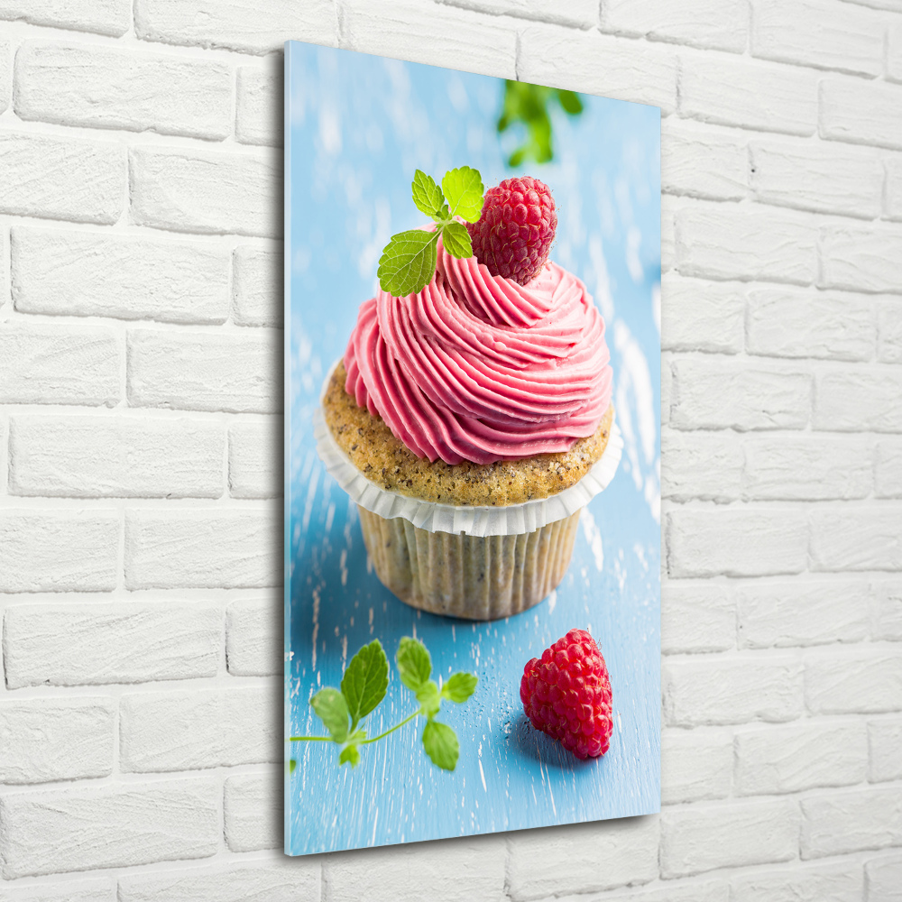 Tableau acrylique Cupcake aux framboises