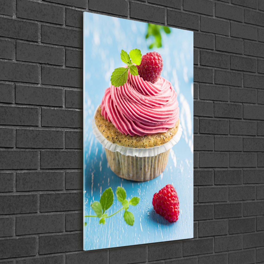 Tableau acrylique Cupcake aux framboises