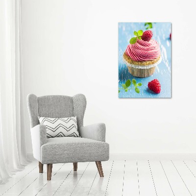 Tableau acrylique Cupcake aux framboises