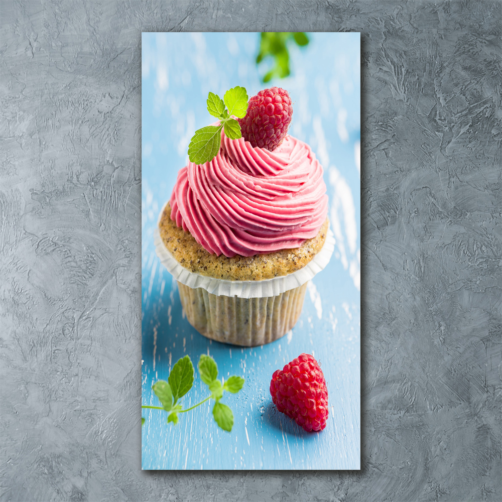 Tableau acrylique Cupcake aux framboises