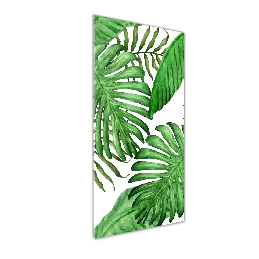 Tableau en acrylique Feuille de monstera fond foncé