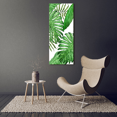 Tableau en acrylique Feuille de monstera fond foncé