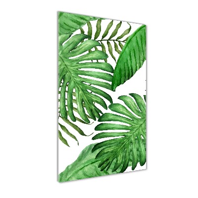 Tableau en acrylique Feuille de monstera fond foncé