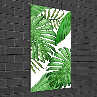 Tableau en acrylique Feuille de monstera fond foncé