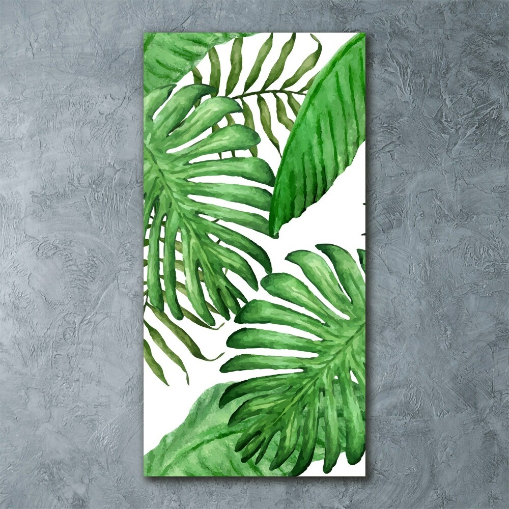 Tableau en acrylique Feuille de monstera fond foncé