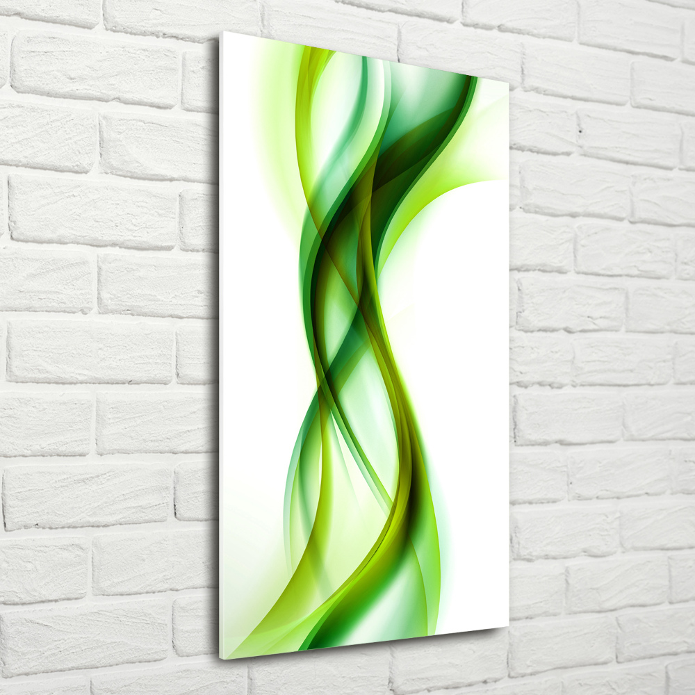 Tableau sur verre acrylique Vague abstraite verde