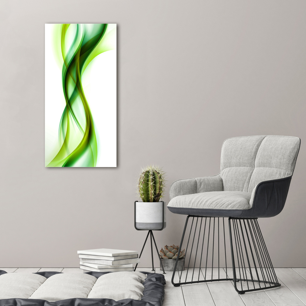 Tableau sur verre acrylique Vague abstraite verde