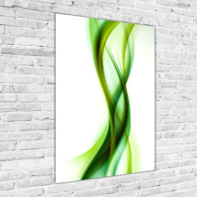 Tableau sur verre acrylique Vague abstraite verde