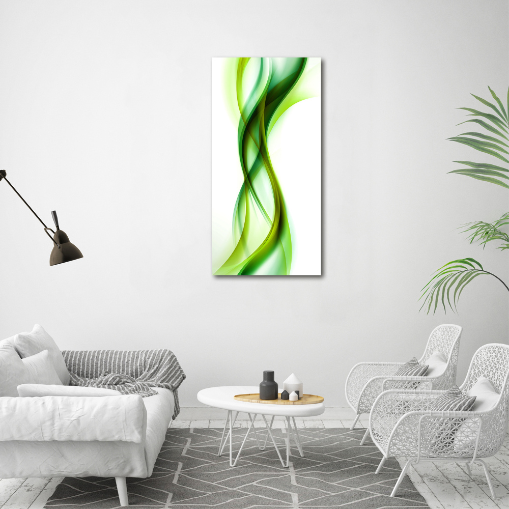 Tableau sur verre acrylique Vague abstraite verde