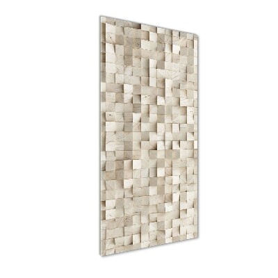 Tableau verre acrylique Cubes en bois