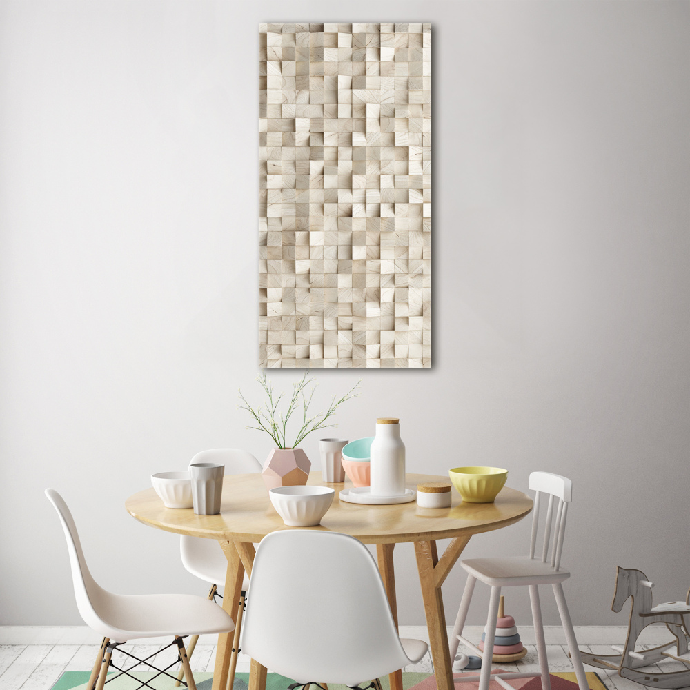 Tableau verre acrylique Cubes en bois