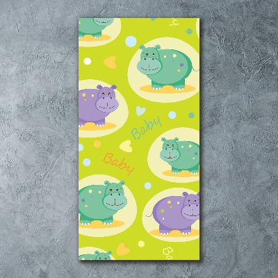 Tableau verre acrylique Hippopotames