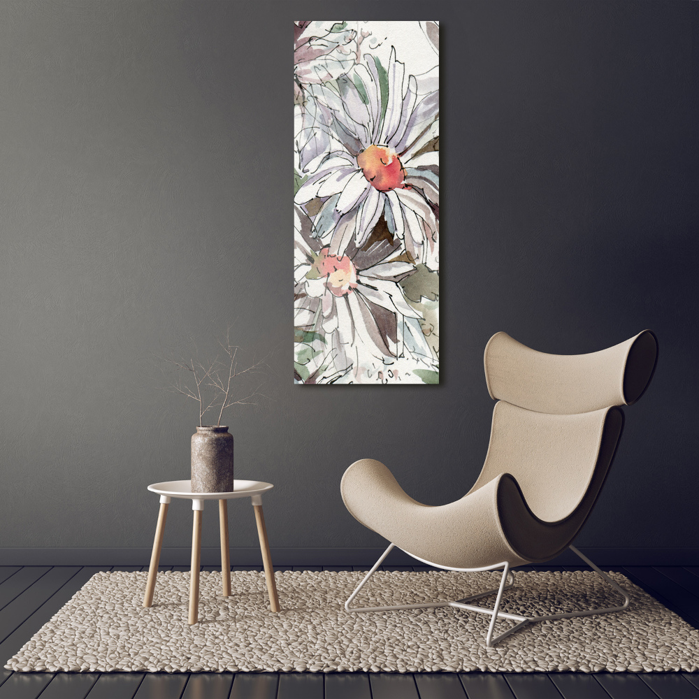 Tableau verre acrylique Fleurs de marguerite