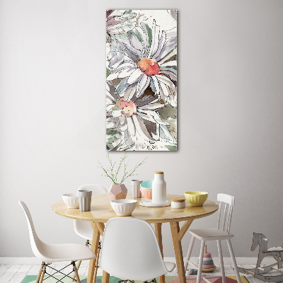 Tableau verre acrylique Fleurs de marguerite