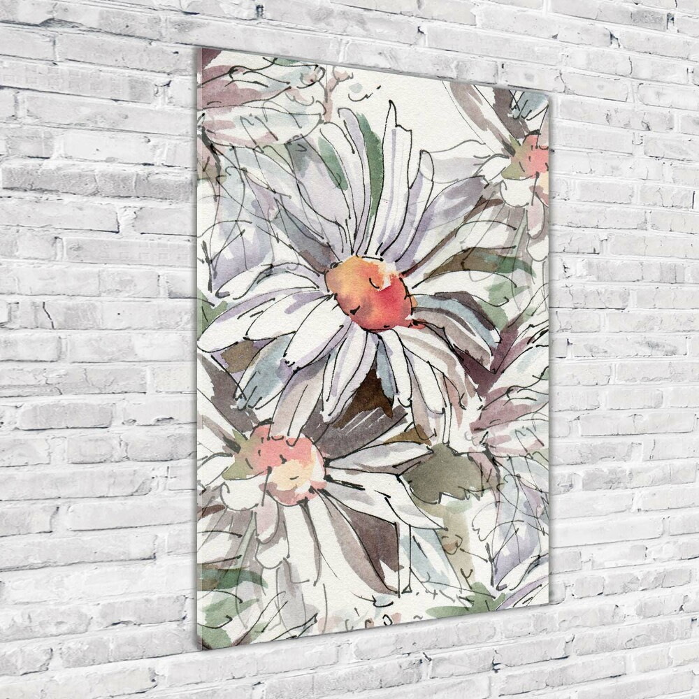 Tableau verre acrylique Fleurs de marguerite