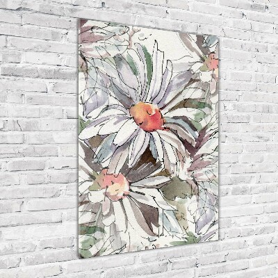 Tableau verre acrylique Fleurs de marguerite