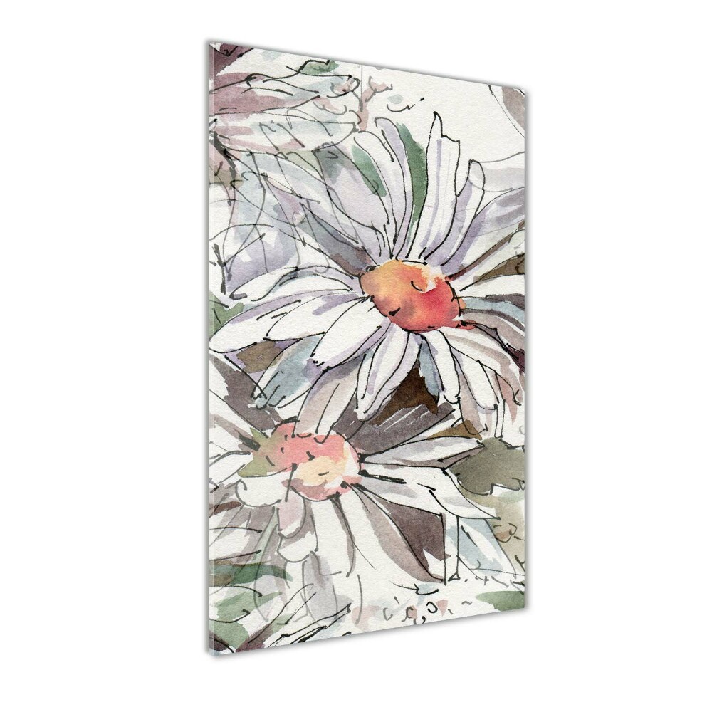 Tableau verre acrylique Fleurs de marguerite