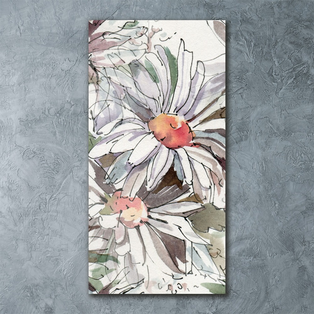 Tableau verre acrylique Fleurs de marguerite