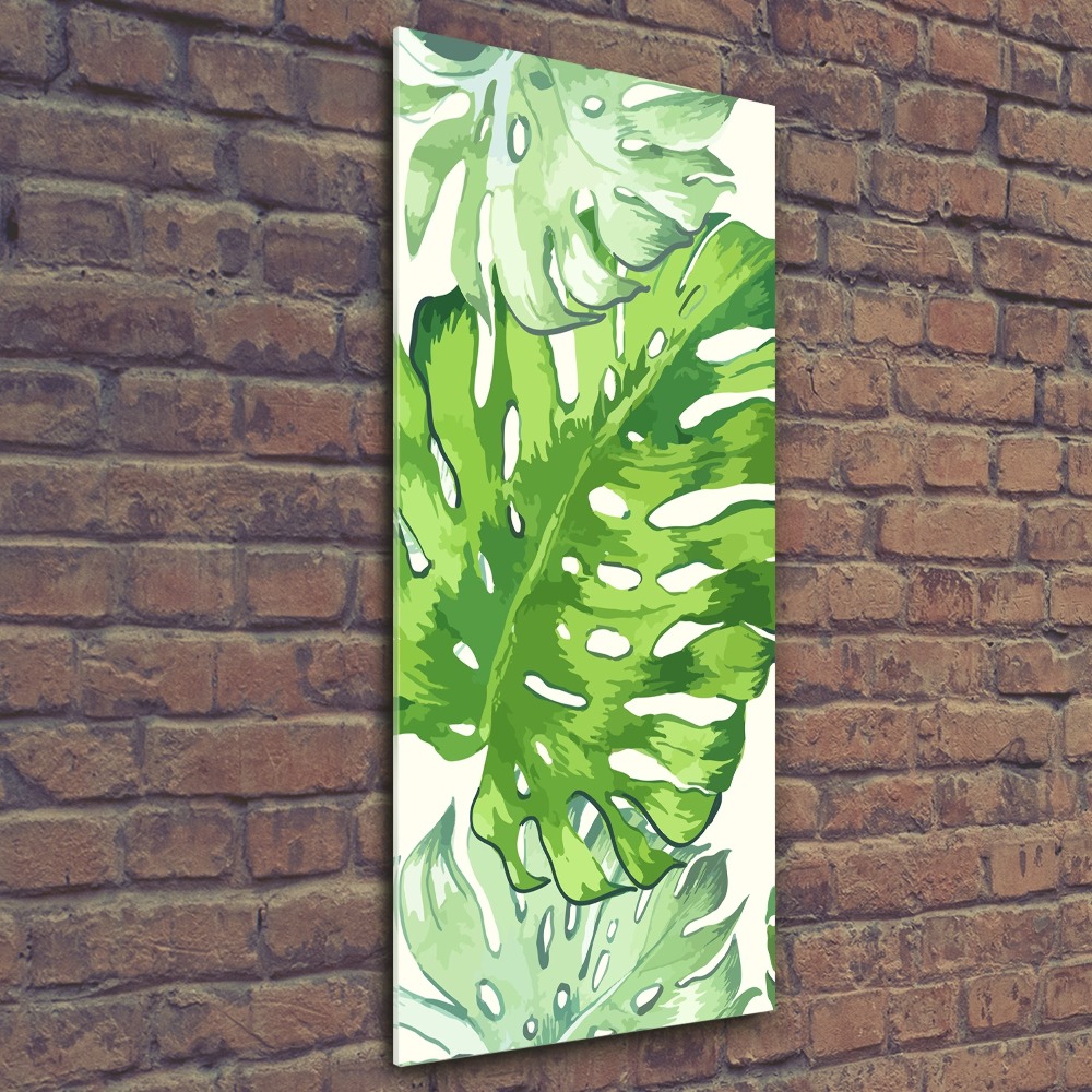 Tableau sur verre acrylique Feuille de monstera