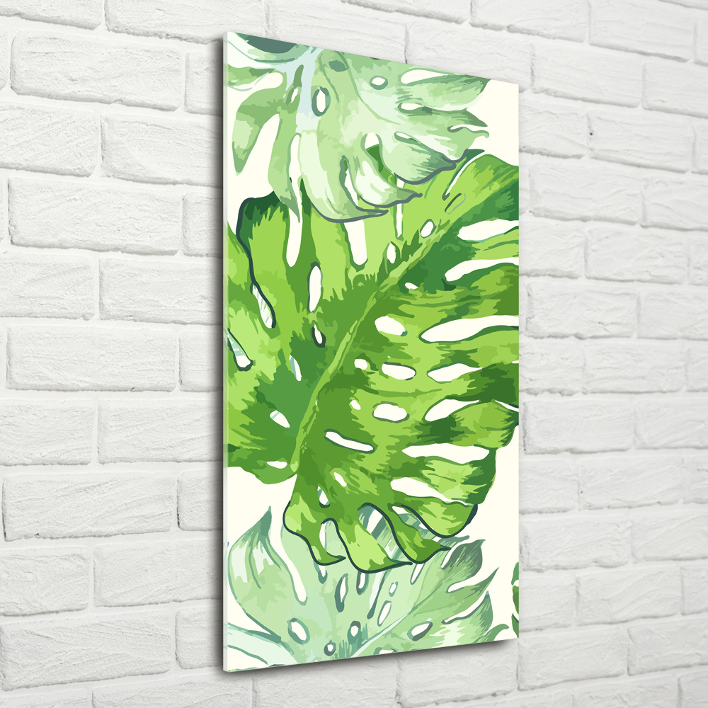 Tableau sur verre acrylique Feuille de monstera