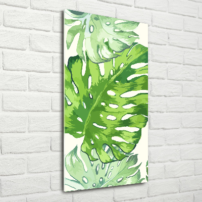 Tableau sur verre acrylique Feuille de monstera