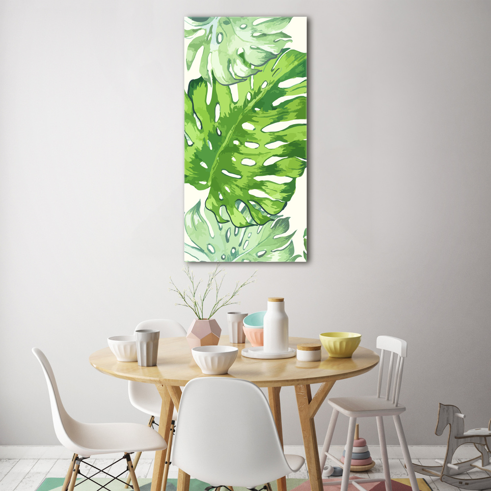 Tableau sur verre acrylique Feuille de monstera