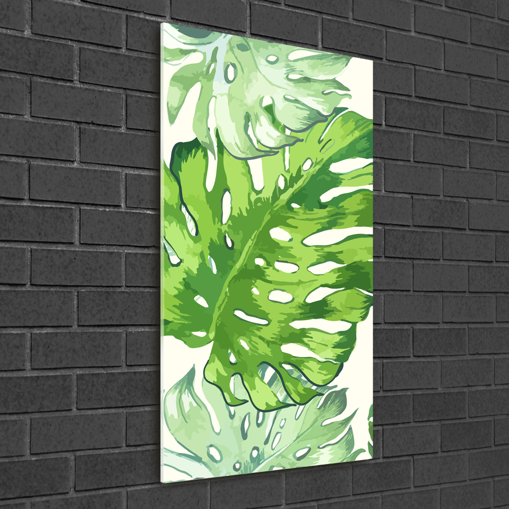 Tableau sur verre acrylique Feuille de monstera