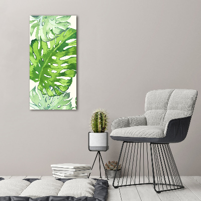 Tableau sur verre acrylique Feuille de monstera