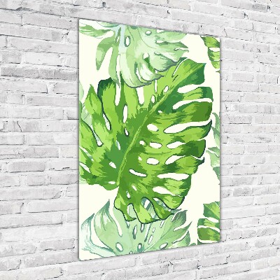 Tableau sur verre acrylique Feuille de monstera