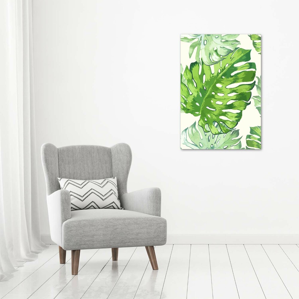 Tableau sur verre acrylique Feuille de monstera