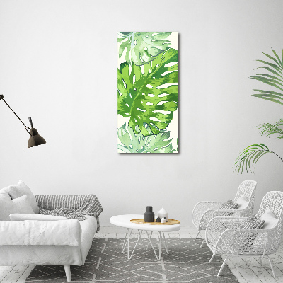 Tableau sur verre acrylique Feuille de monstera