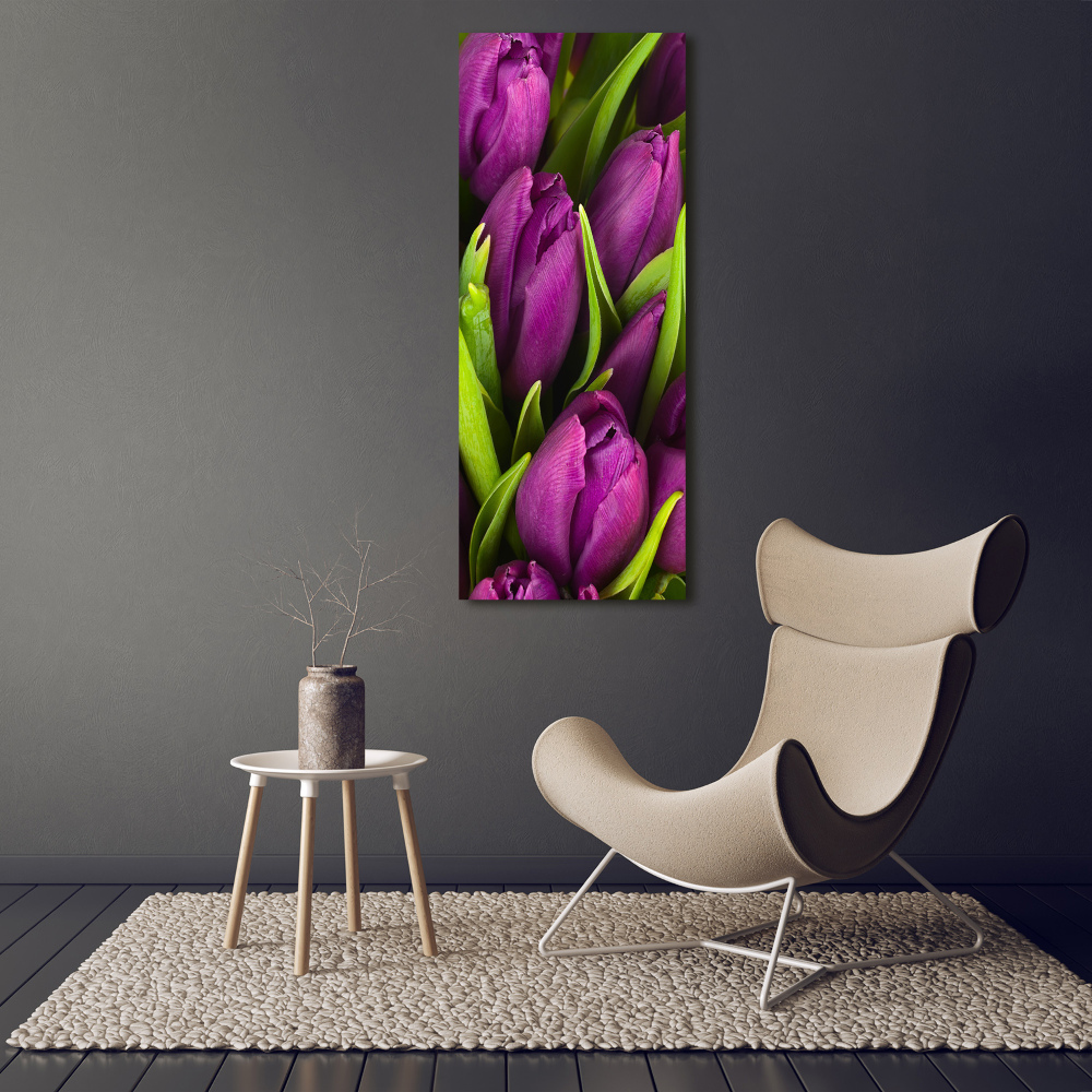 Tableau acrylique Tulipes mauves