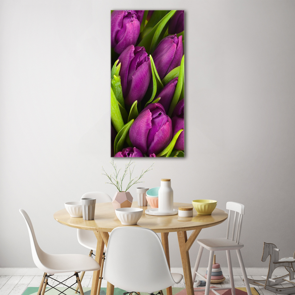 Tableau acrylique Tulipes mauves