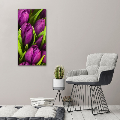 Tableau acrylique Tulipes mauves