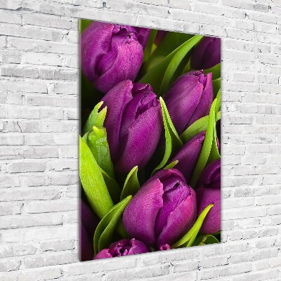 Tableau acrylique Tulipes mauves