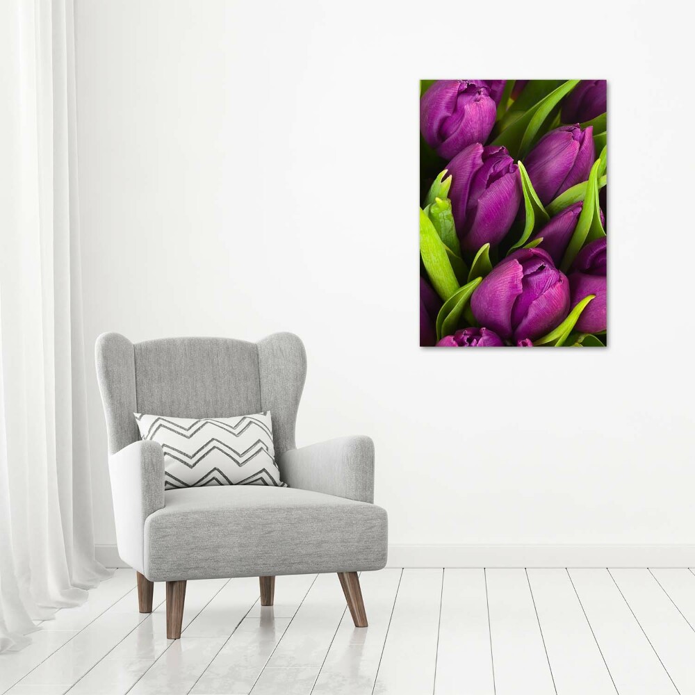 Tableau acrylique Tulipes mauves