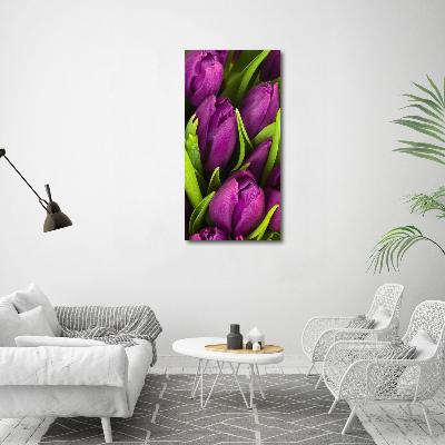 Tableau acrylique Tulipes mauves