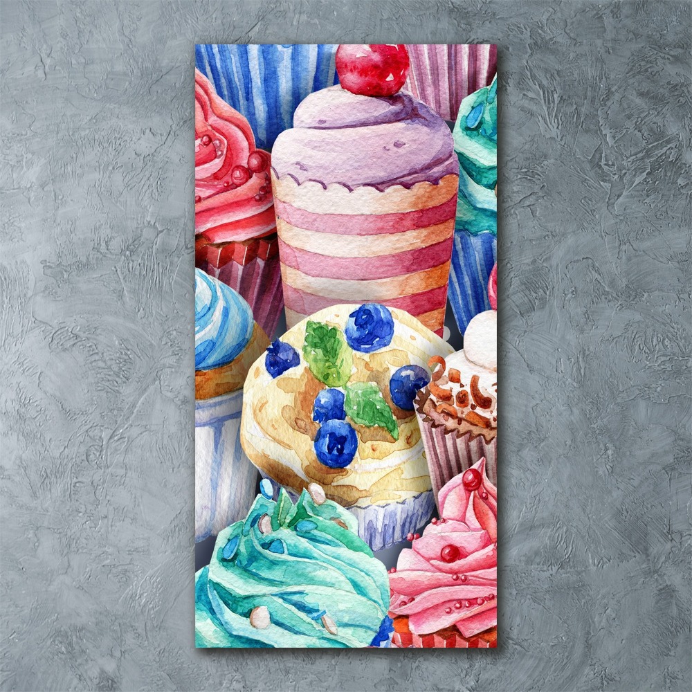 Tableau verre acrylique Petits gâteaux colorés