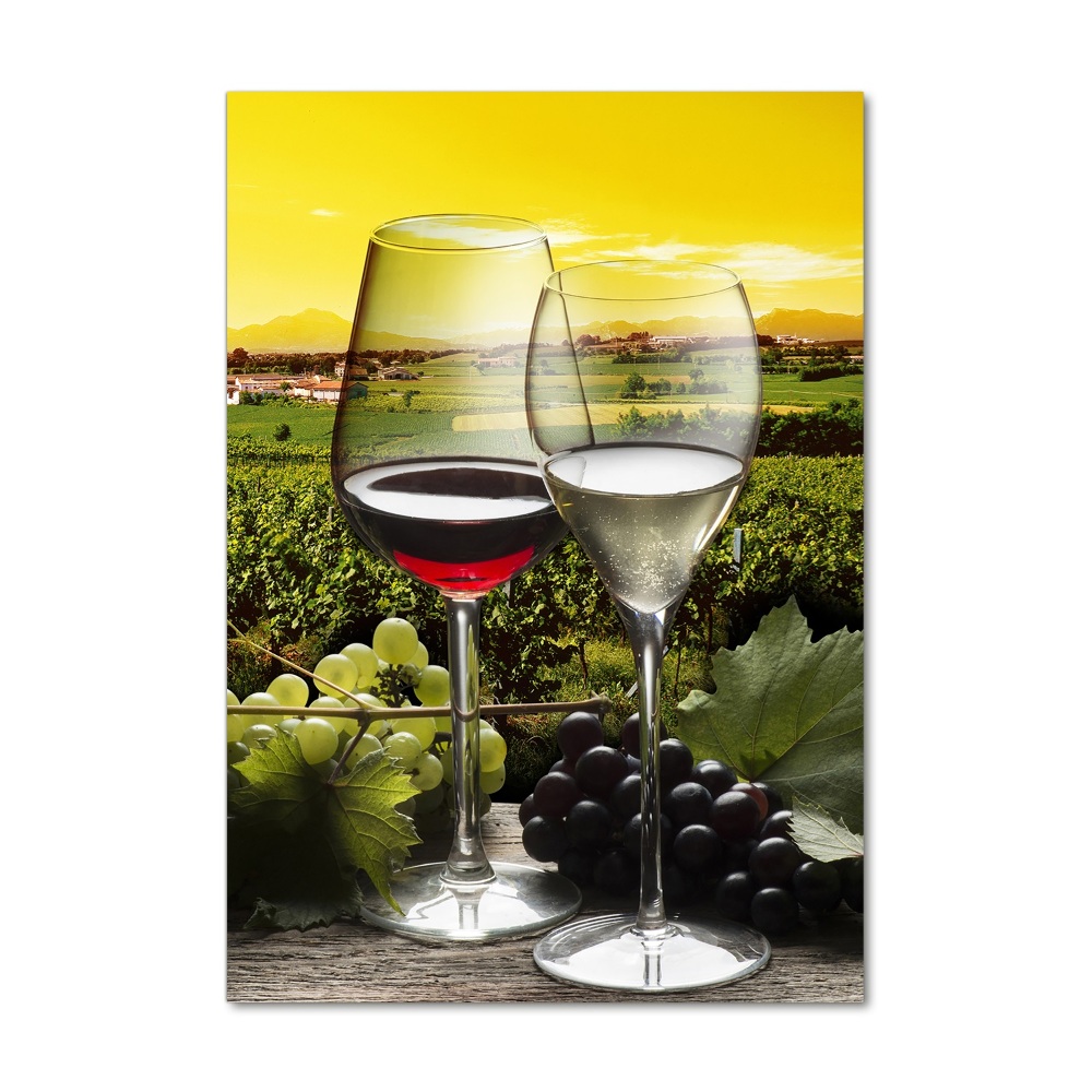 Tableau sur verre acrylique Vin et raisins