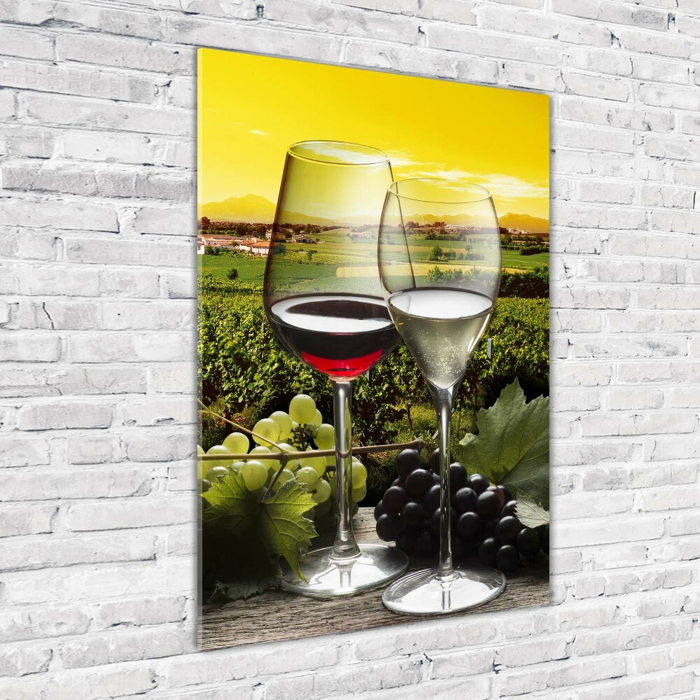 Tableau sur verre acrylique Vin et raisins