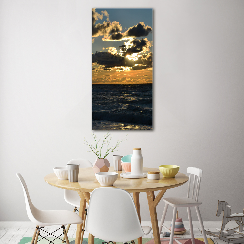 Acrylique tableau Coucher de soleil sur la mer