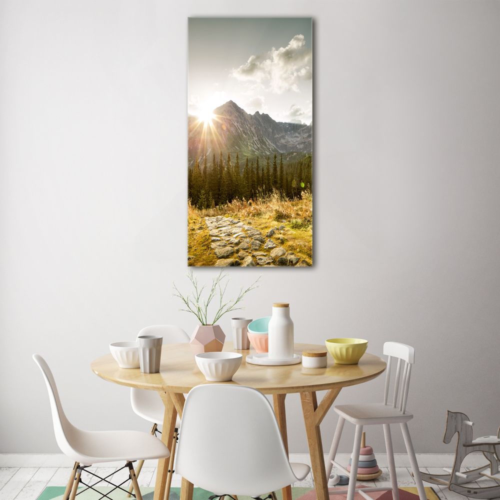 Tableau verre acrylique Coucher de soleil sur les Tatras