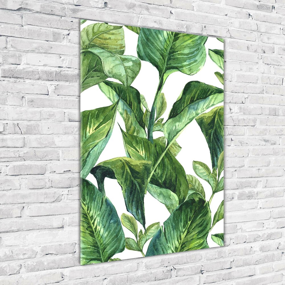 Tableau sur verre acrylique Feuilles tropicales plantes