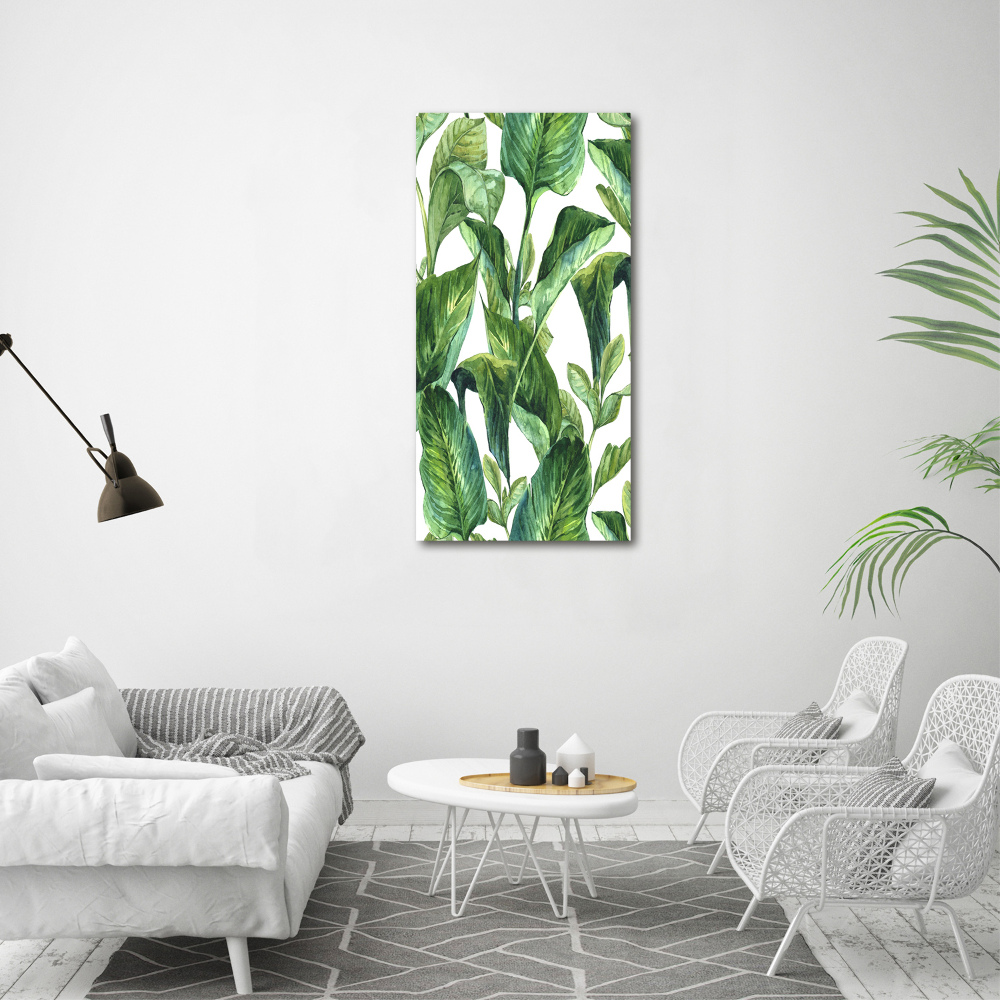 Tableau sur verre acrylique Feuilles tropicales plantes