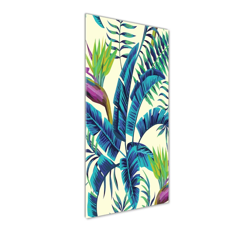 Tableau sur verre acrylique Feuilles exotiques